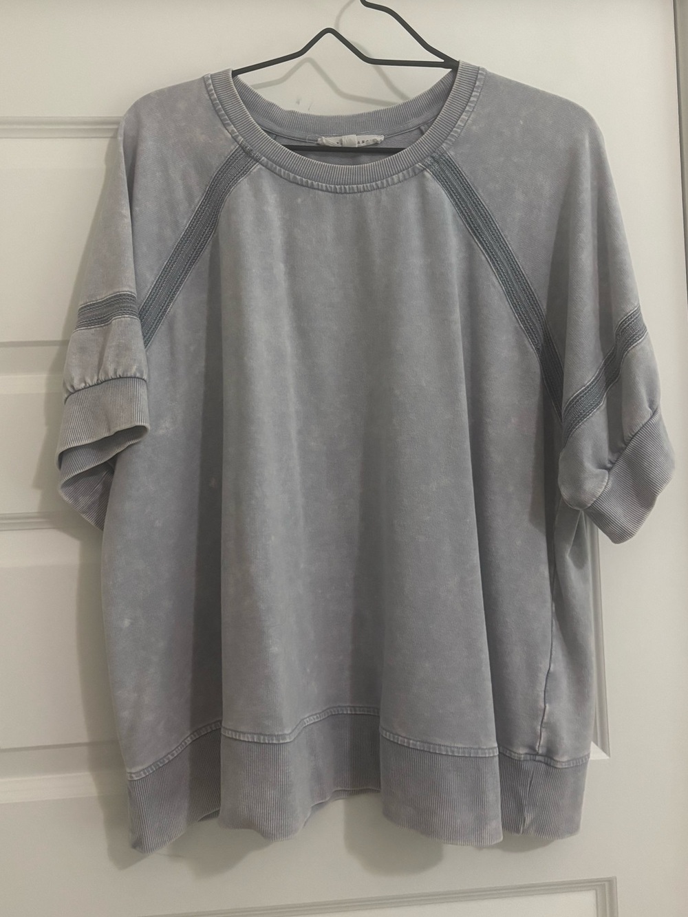 Light Gray Short-Sleeve Sweatshirt Tee